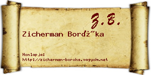 Zicherman Boróka névjegykártya